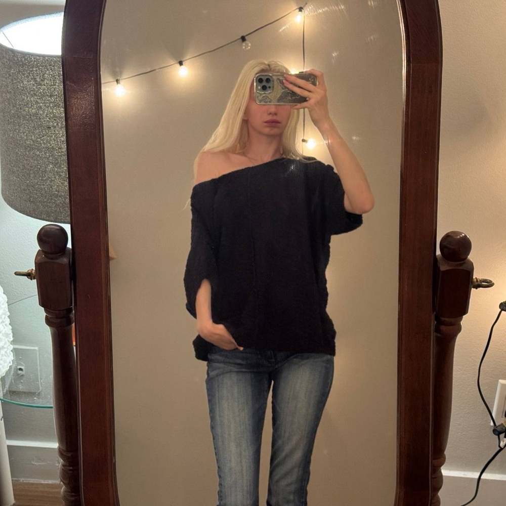 Joe Fresh Black Off-Shoulder Sweater